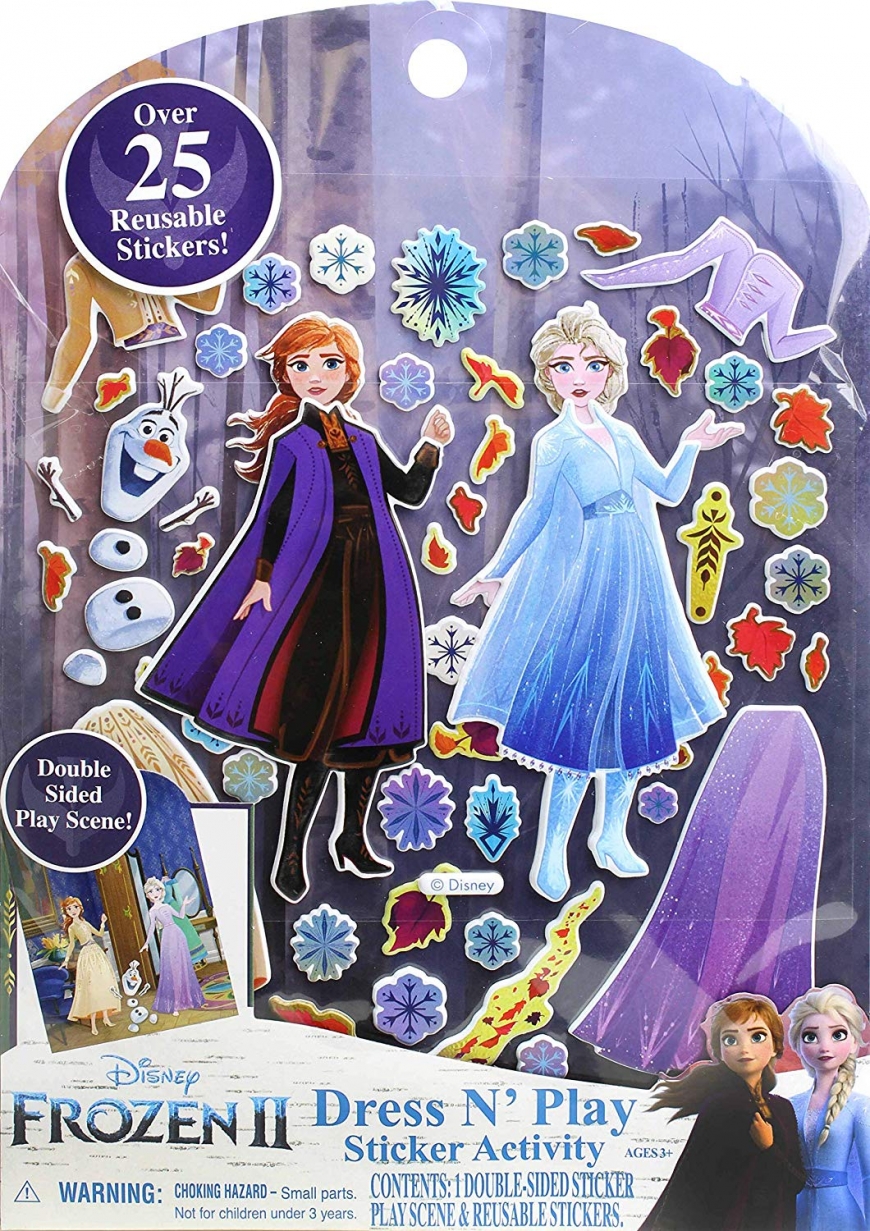 Frozen 2 Elsa and Anna paper dolls with clothing and dresses from the movie