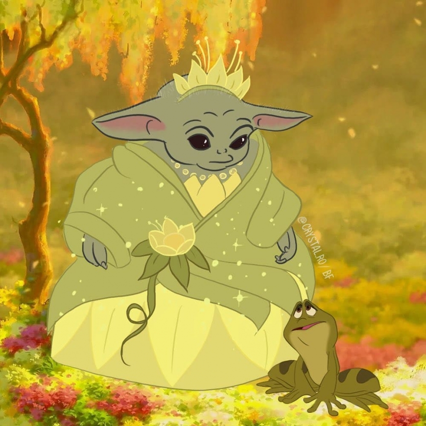 Baby Yoda as Disney Princess