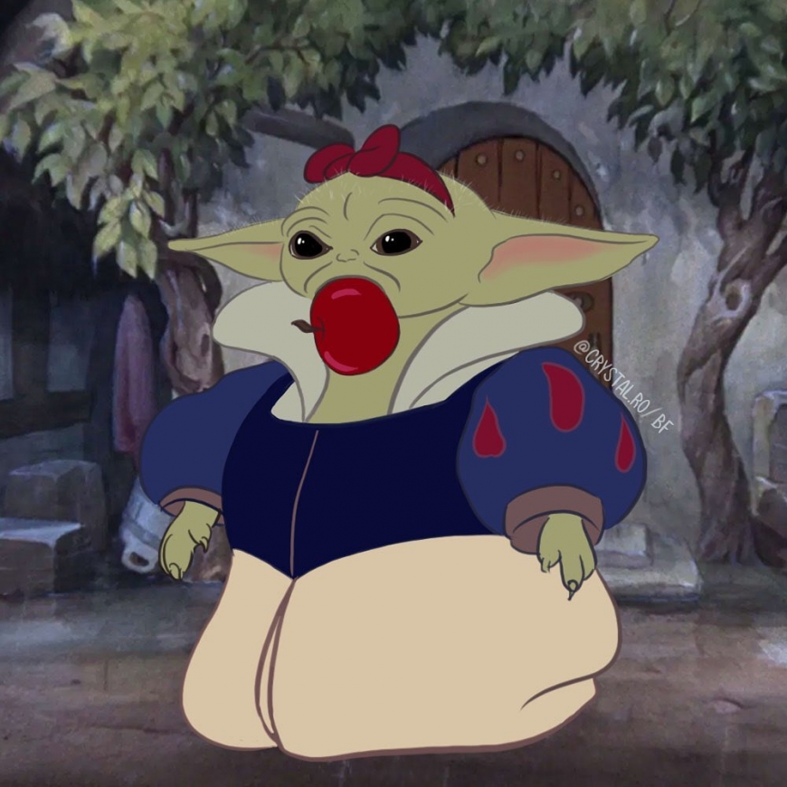 Baby Yoda as Disney Princess