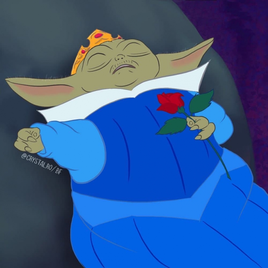 Baby Yoda as Disney Princess funny images