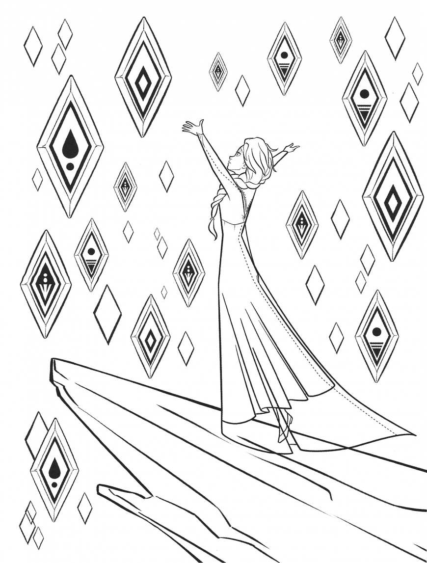 Frozen 2 free coloring pages with Elsa