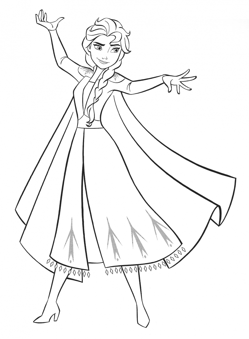 Frozen 2 free coloring pages with Elsa