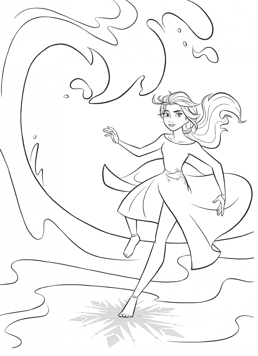 Frozen 2 free coloring pages with Elsa