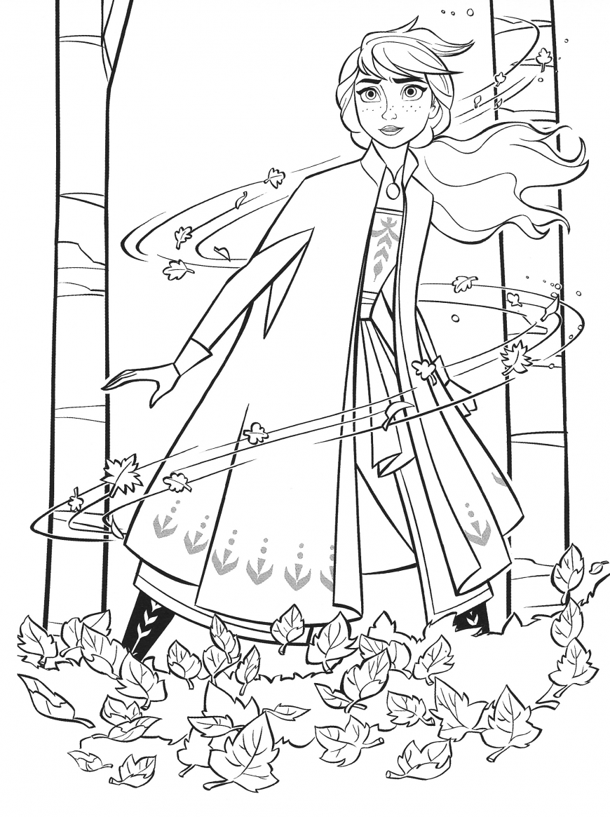 Frozen 2 free coloring pages with Anna