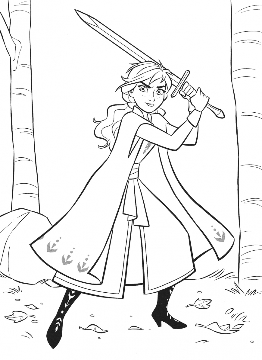 Frozen 2 free coloring pages with Anna