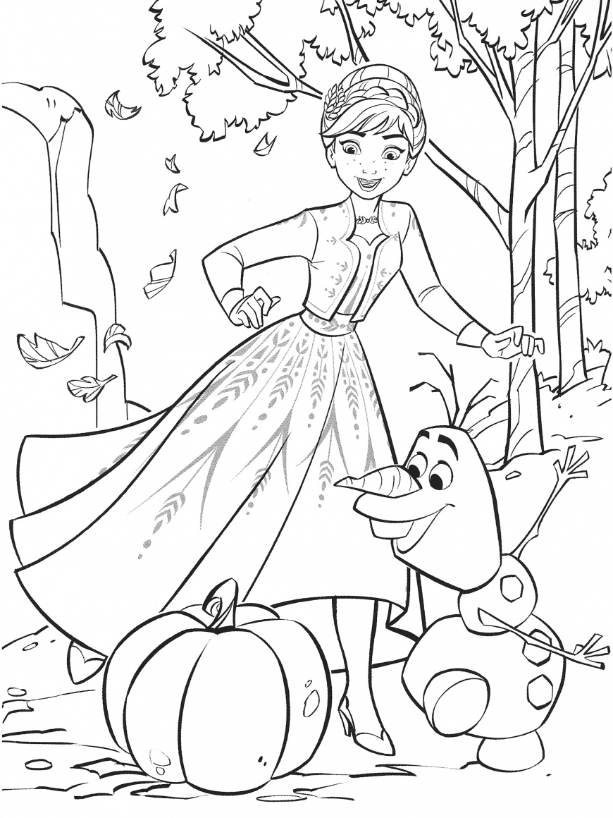 Frozen 2 free coloring pages with Anna