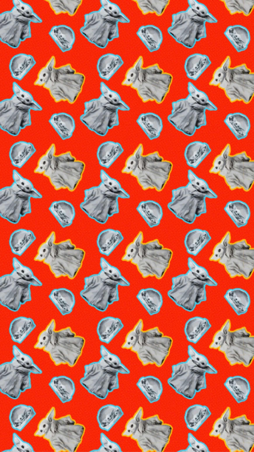 Baby Yoda pattern wallpaper