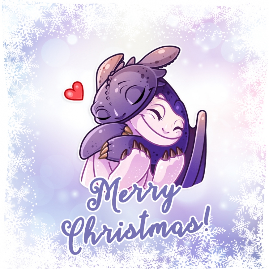 Merry Christmas news cards How to train your dragon