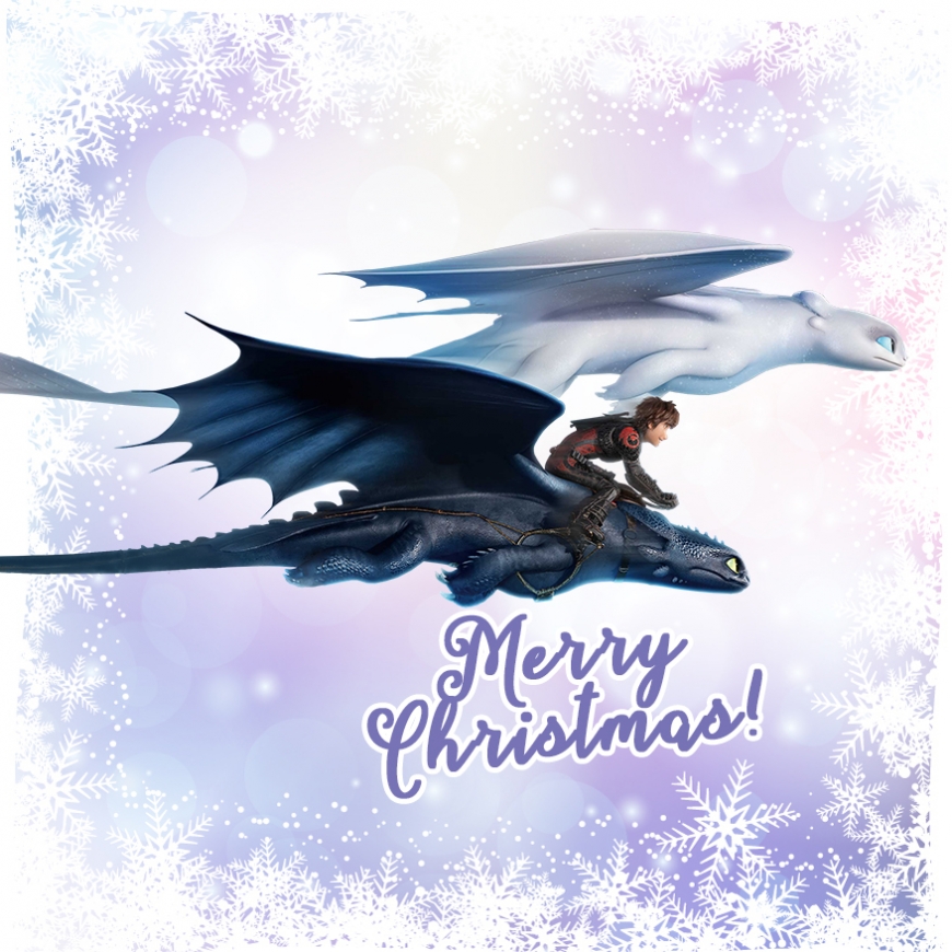 Merry Christmas news cards How to train your dragon