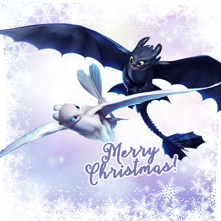 Merry Christmas news cards How to train your dragon