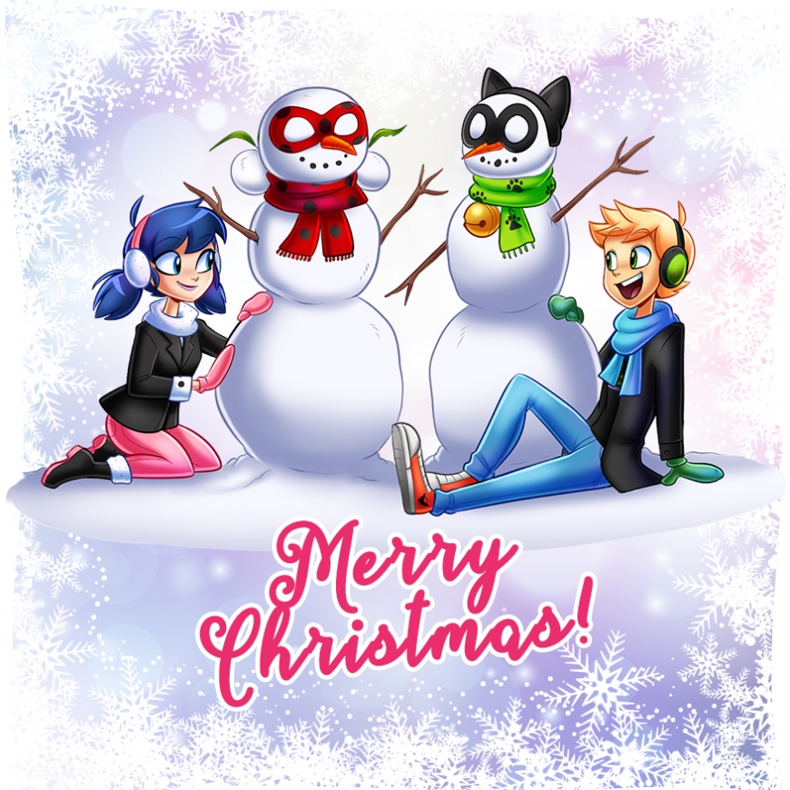 Christmas cards Miraculous Ladybug