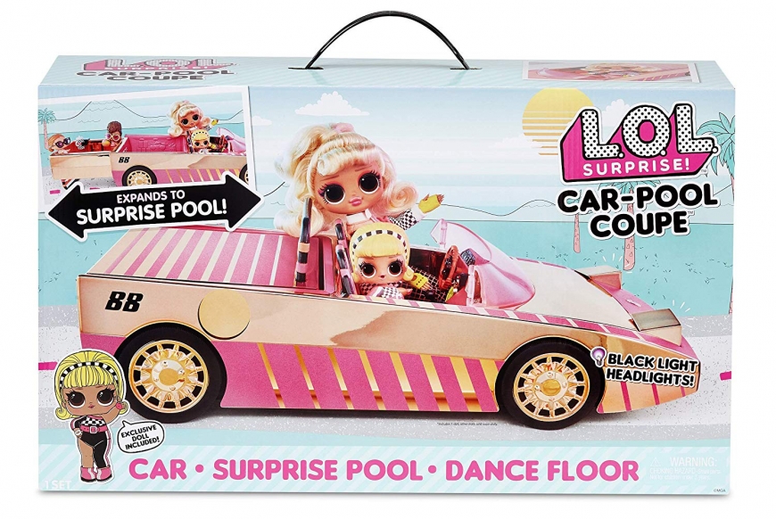 LOL Surprise Car-Pool Coupe with Drag Racer doll