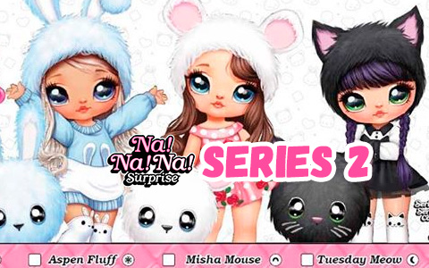 In Na Na Na Surprise series 2 you will find Mouse and Cat girls, and new cute blue bunny girl