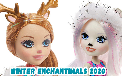 New 2020 Enchantimals Family winter themed dolls and animals: Reindeer, Snowy Owl and Polar Bear