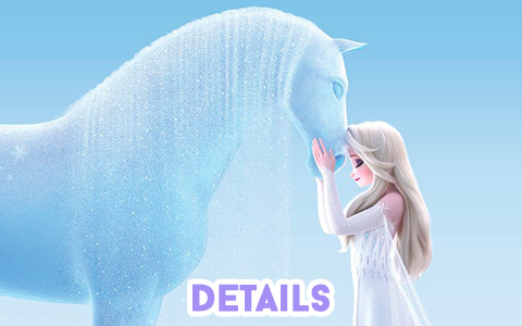 New image of Elsa in white dress shows details of frozen version of the water spirit - horse Nokk