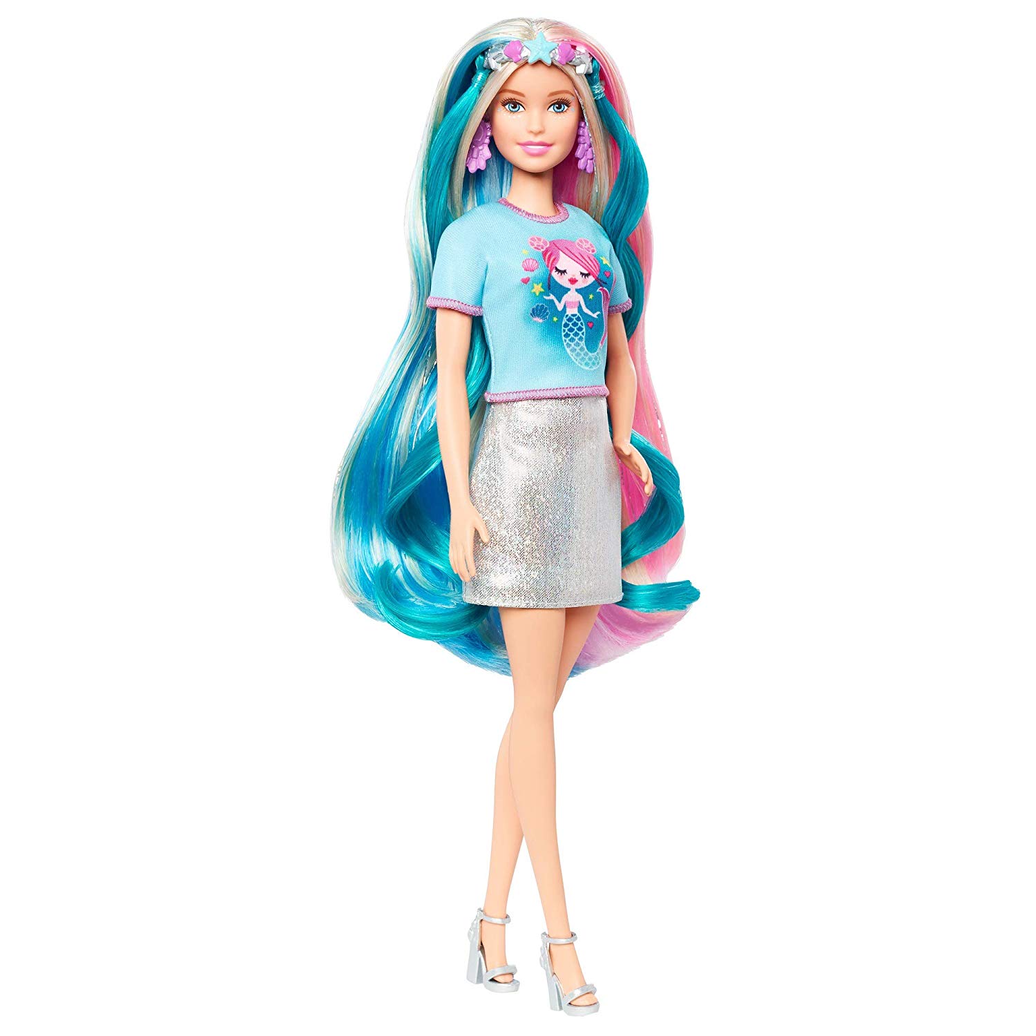 Barbie Fantasy Hair - new hair themed Barbie with Mermaid crown and Unicorn  hair crown 