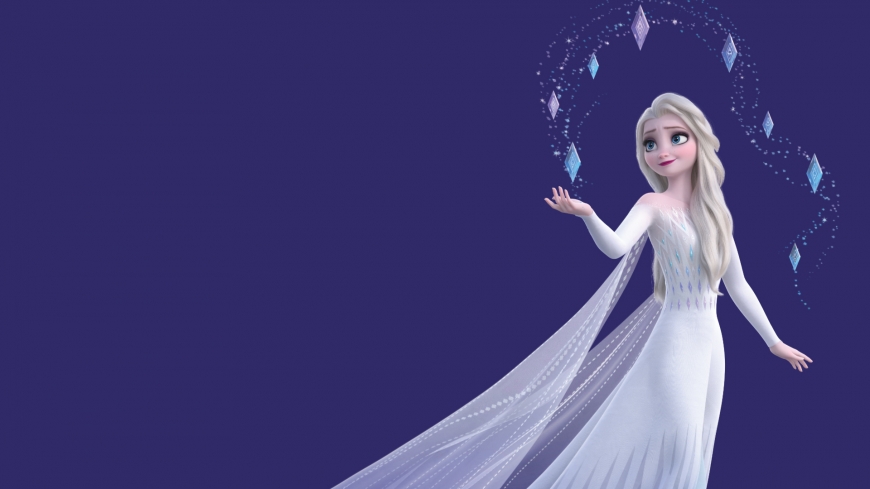 Frozen 2 hd wallpaper Elsa white dress hair down desktop