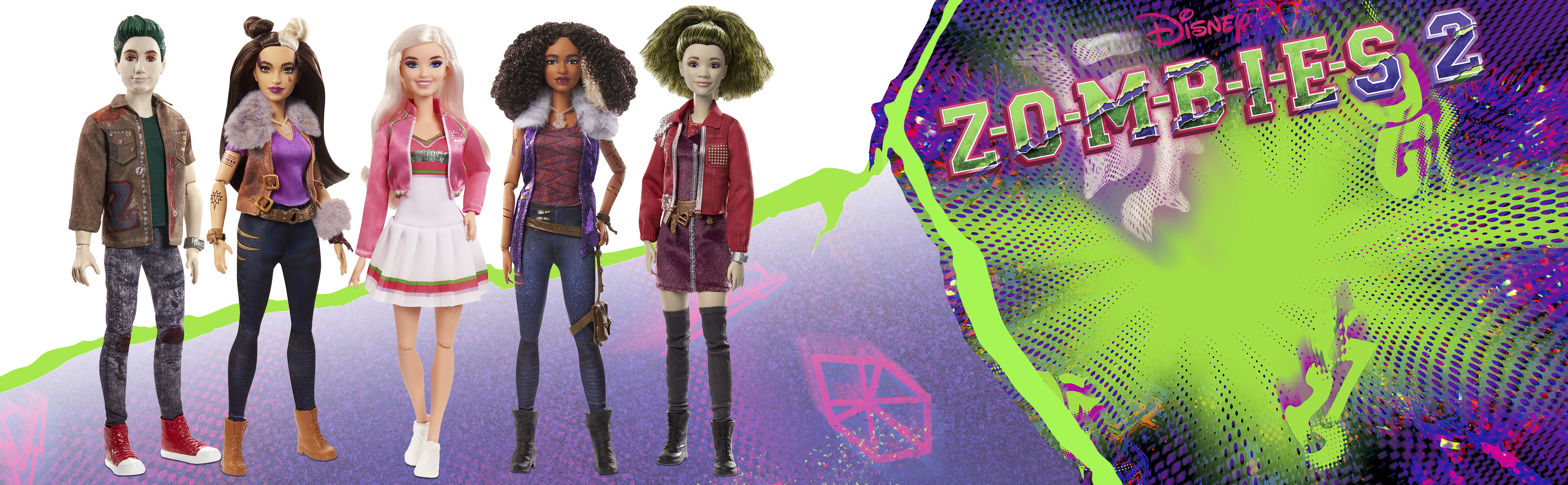 Disney Zombies 2 dolls from Mattel: Addison, Zed, Willa, Eliza and