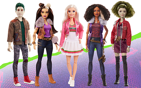 Disney Zombies 2 dolls from Mattel: Addison, Zed, Willa, Eliza and Wynter fashion dolls