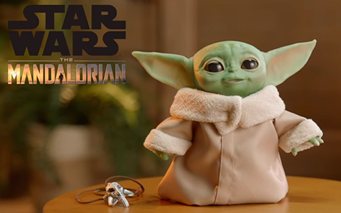 The Mandalorian Baby Yoda Animatronic toy from Hasbro