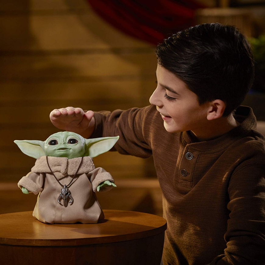The Mandalorian Baby Yoda Animatronic toy from Hasbro