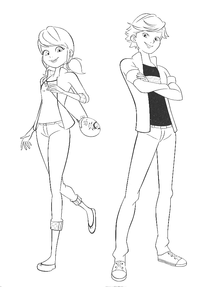 Miraculous Ladybug coloring pages with Marinette - YouLoveIt.com