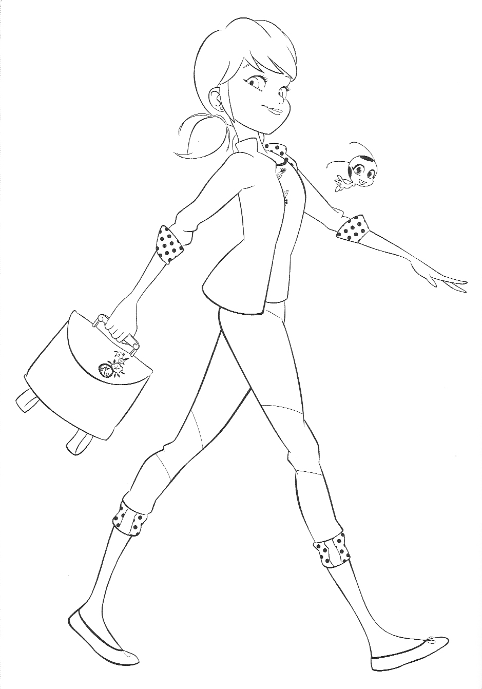 Miraculous Ladybug coloring pages with Marinette - YouLoveIt.com