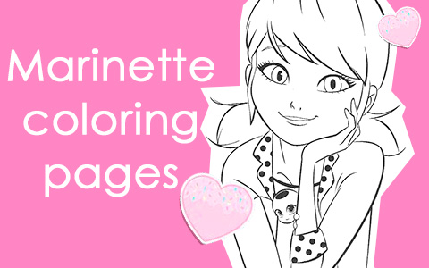 Miraculous Ladybug coloring pages with Marinette