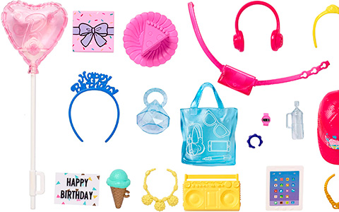 New super cute Barbie Fashion Accessory Packs: Birthday, Singer, Movie Night, Summer Weekend