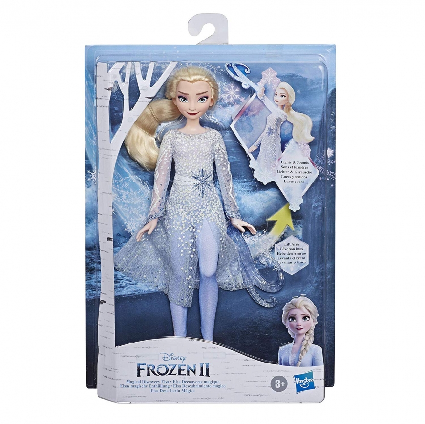 Frozen 2 Magical Discovery Elsa Doll with Lights and Sounds, elsa with ponytail barefoot Frozen 2 Magical Discovery Elsa Doll with Lights and Sounds, elsa with ponytail barefoot