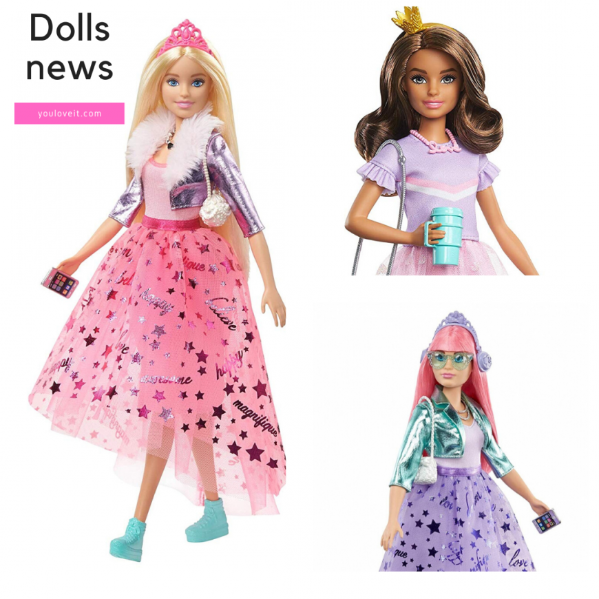 Barbie Princess Adventure Sleepover set with 3 dolls images