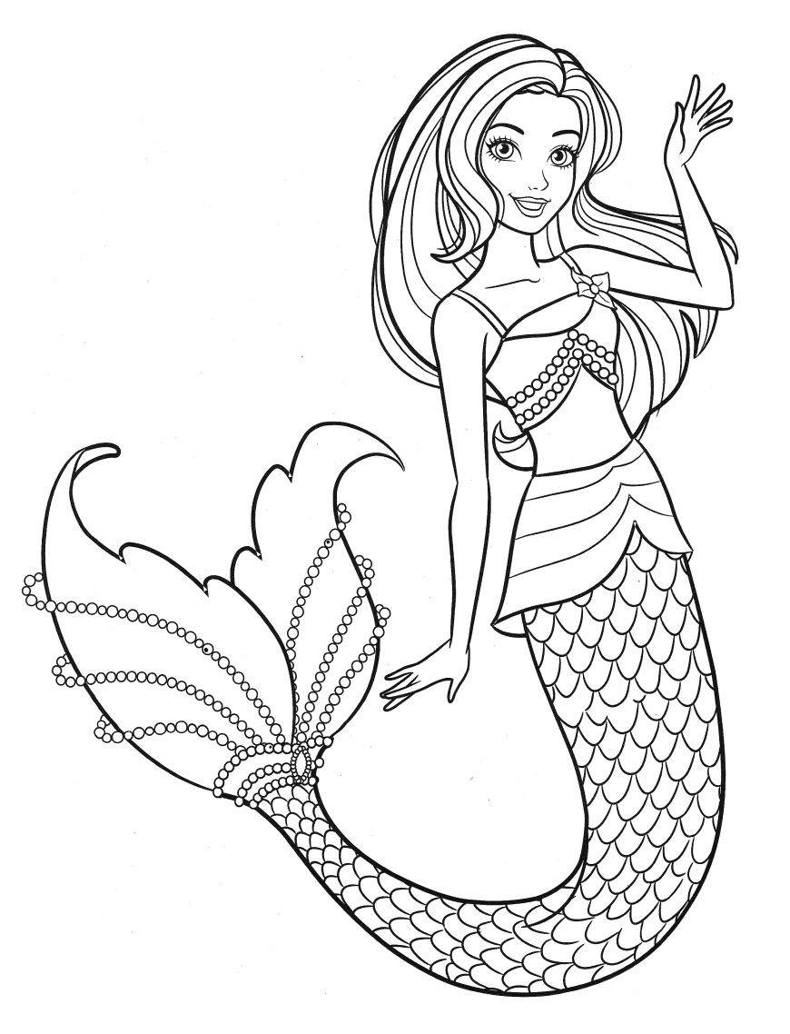 Beautiful mermaid Barbie coloring pages   YouLoveIt.com