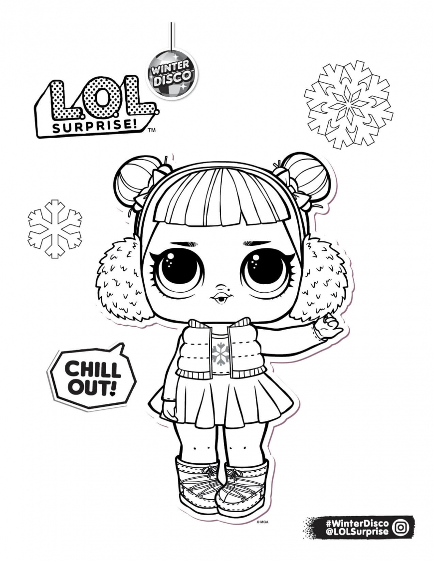 LOL Surprise winter disco coloring pages