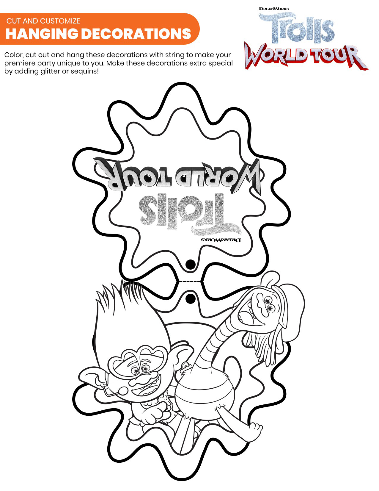 Trolls World Tour coloring pages