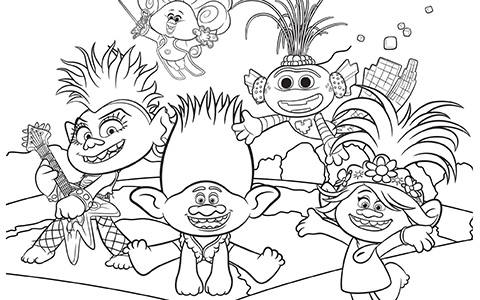 Trolls World Tour coloring pages