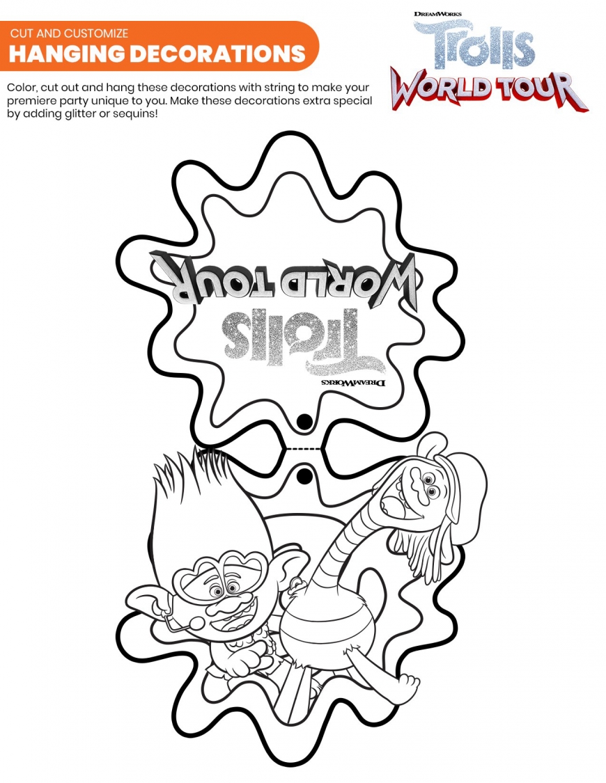 Trolls World Tour coloring sheets