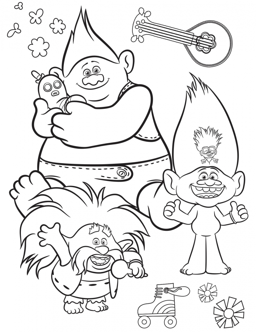 Trolls World Tour coloring pages