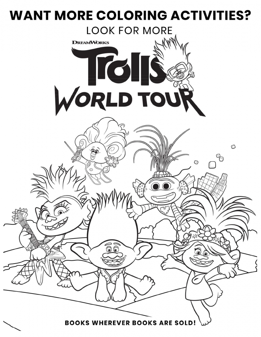 Trolls World Tour coloring pages