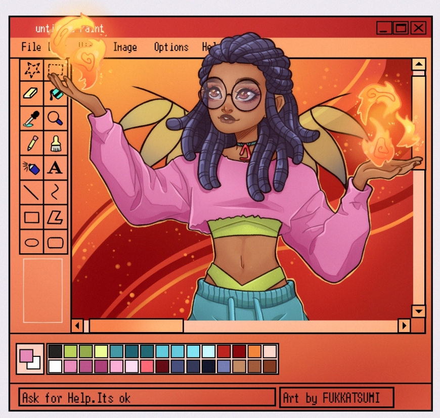 WITCH guardians art with the «PAINT» background 