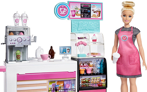 Barbie Coffee Shop playset 2020 in detail