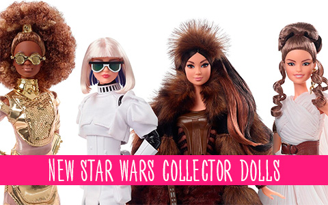 Barbie Star Wars Signature 2020 four new collector dolls: Rey, Stormtrooper, C3PO and Chewbacca