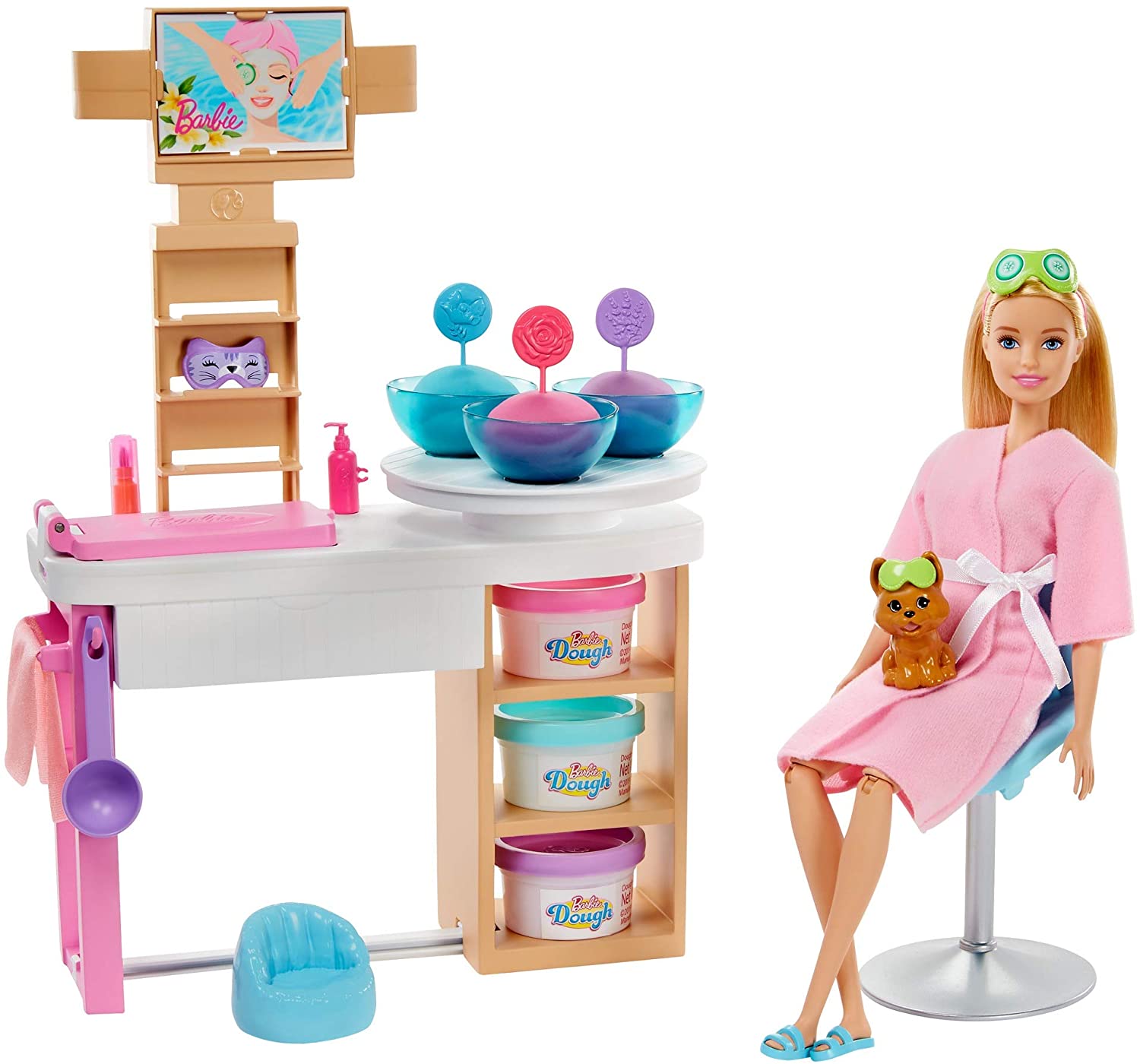 Barbie Face Mask Spa Day - a super cute spa playset with Barbie doll -  