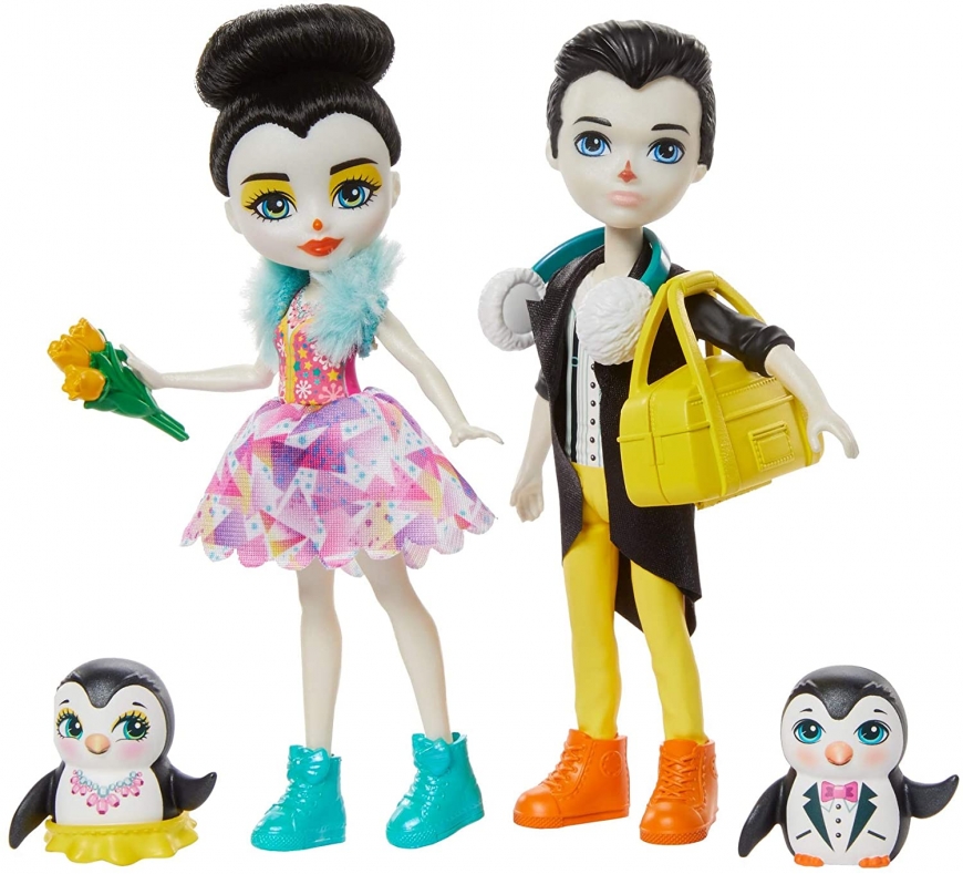 Enchantimals winter Darling Ice Dancers with Preena Penguin & Jayla, Patterson Penguin & Tux dolls