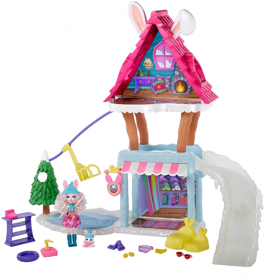 Enchantimals winter Hoppin' Ski Chalet with Bevy Bunny & Jump Dolls