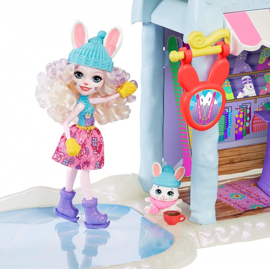 Enchantimals winter Hoppin' Ski Chalet with Bevy Bunny & Jump Dolls