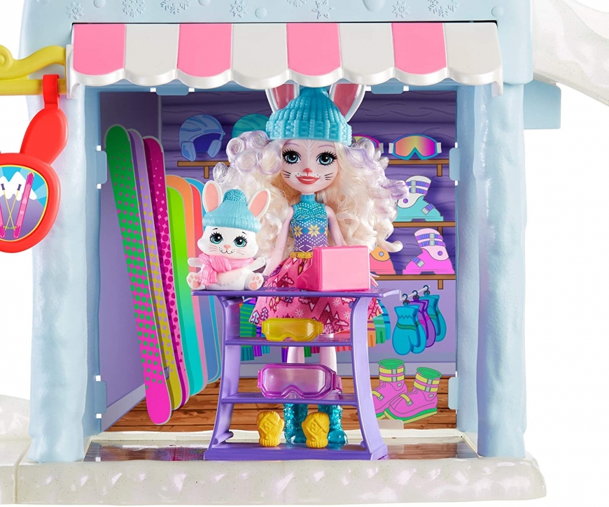 Enchantimals winter Hoppin' Ski Chalet with Bevy Bunny & Jump Dolls