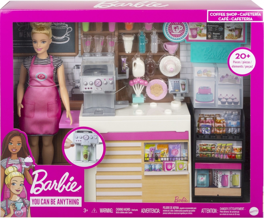 Barbie Coffee Shop playset 2020 with curvy doll