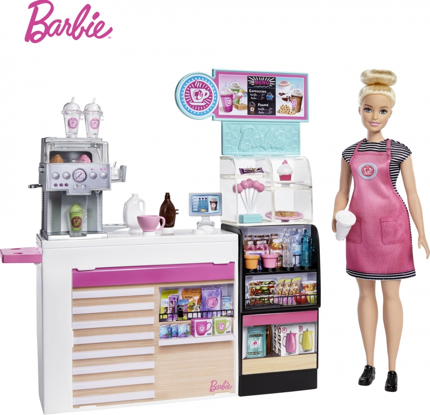 Barbie Coffee Shop playset 2020 with curvy doll