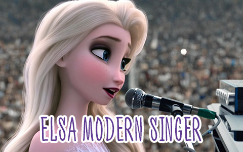 Frozen 2 Elsa as a modern singer in in fantastically beautiful pictures