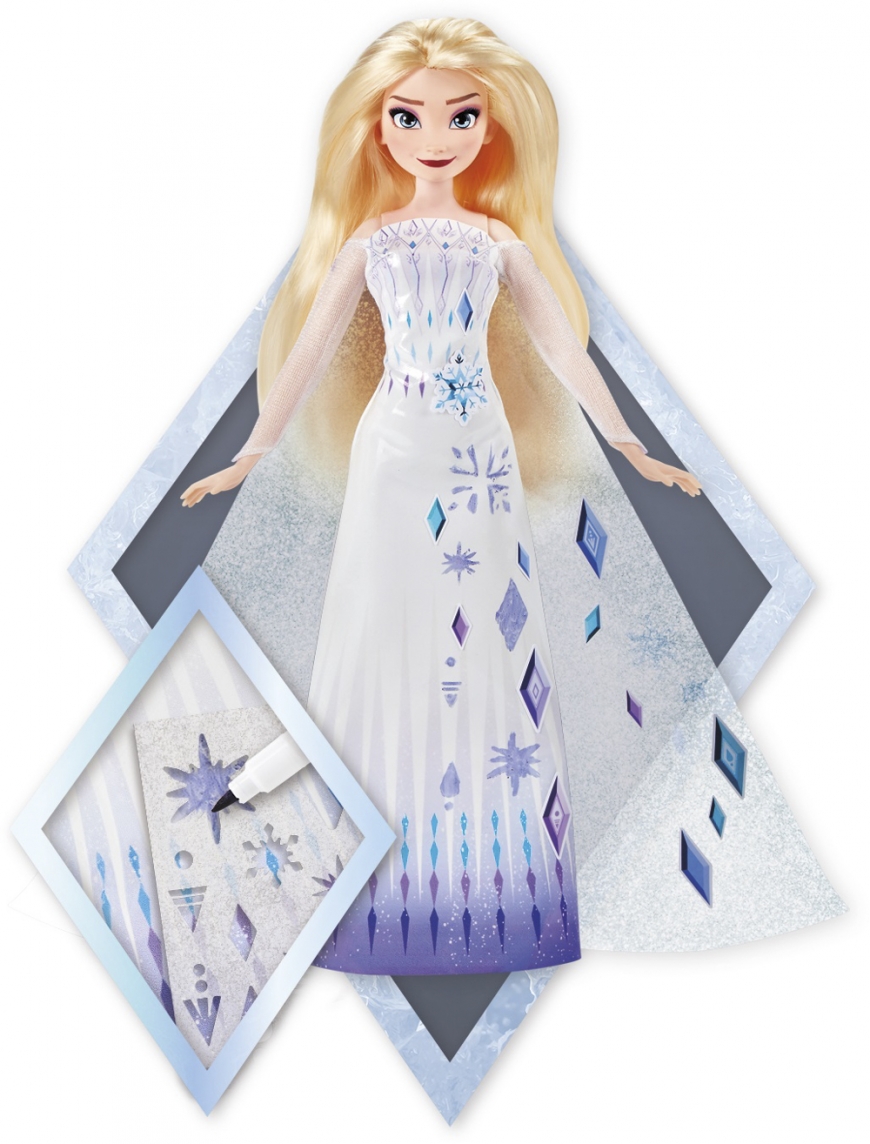 Design-A-Dress Elsa Frozen 2 fashion doll in white dress